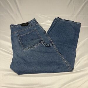 Vintage Levi's Silver Tab Carpenter Jeans Size 38x32 Blue Denim Distressed Baggy